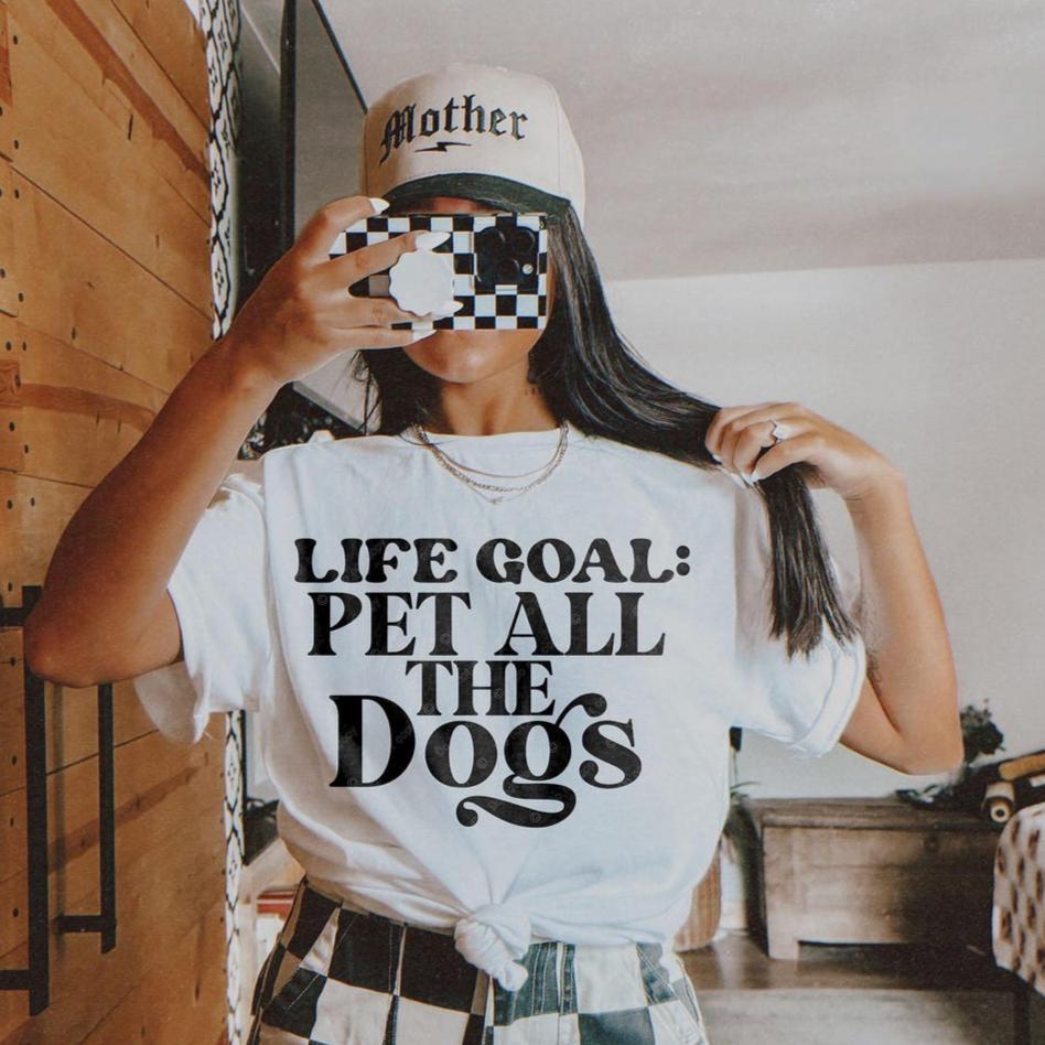 Pet All the Dogs Tshirt Sage Green