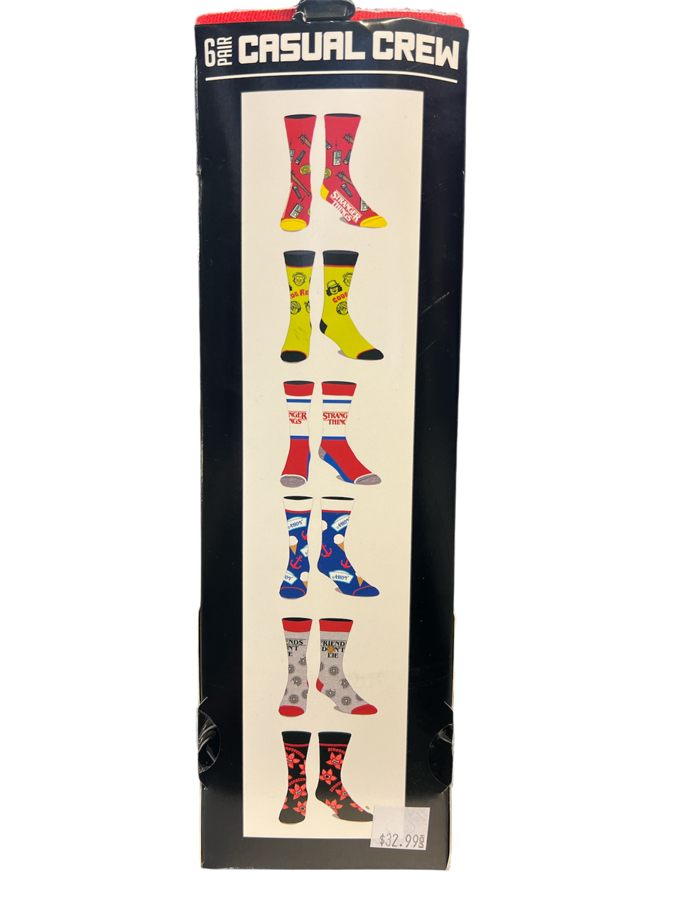 Socks Stranger Things 5pk Crew Size 8-12