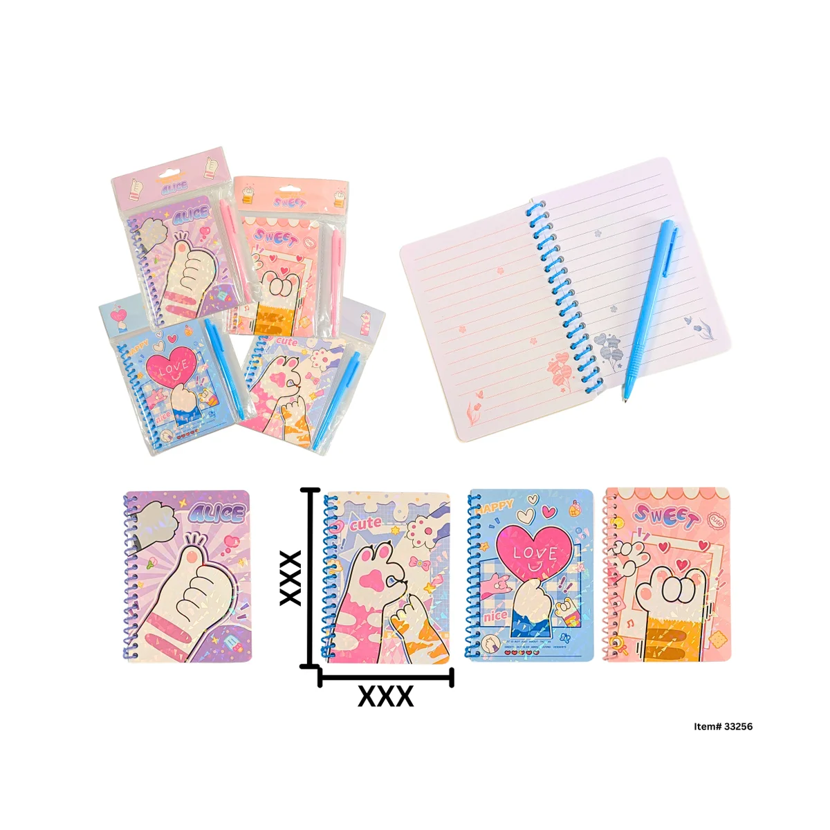 Notebook Cat Paw with pen