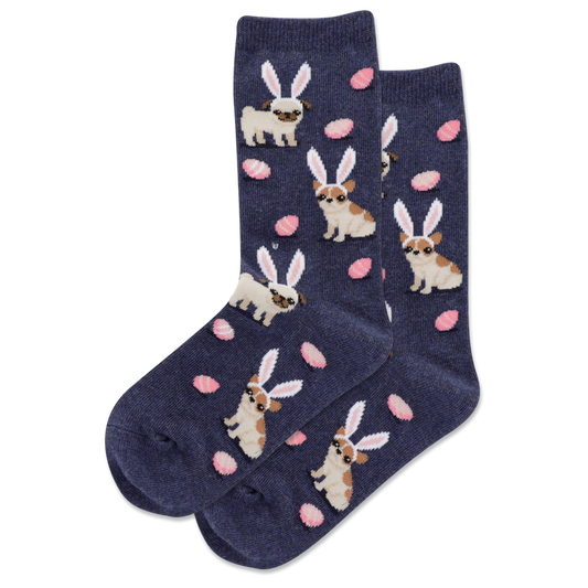 Hot Sox Men's 10-13 Easter Pugs