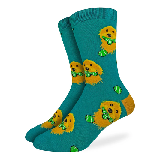 GLS Crew 7-12 Socks Golden Retriever Tennis Balls