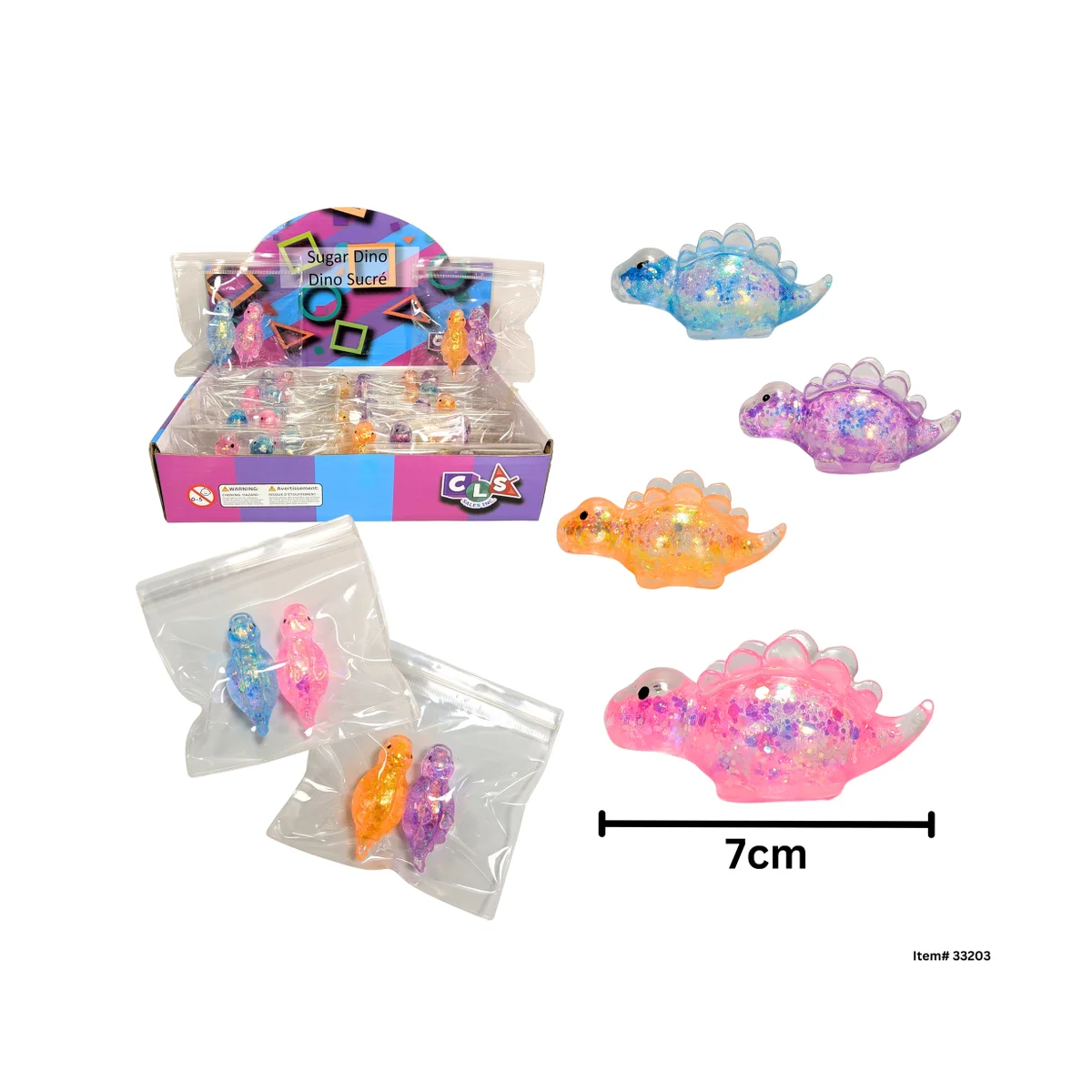 Squish Sugar Dinosaur Glitter 2 Pack