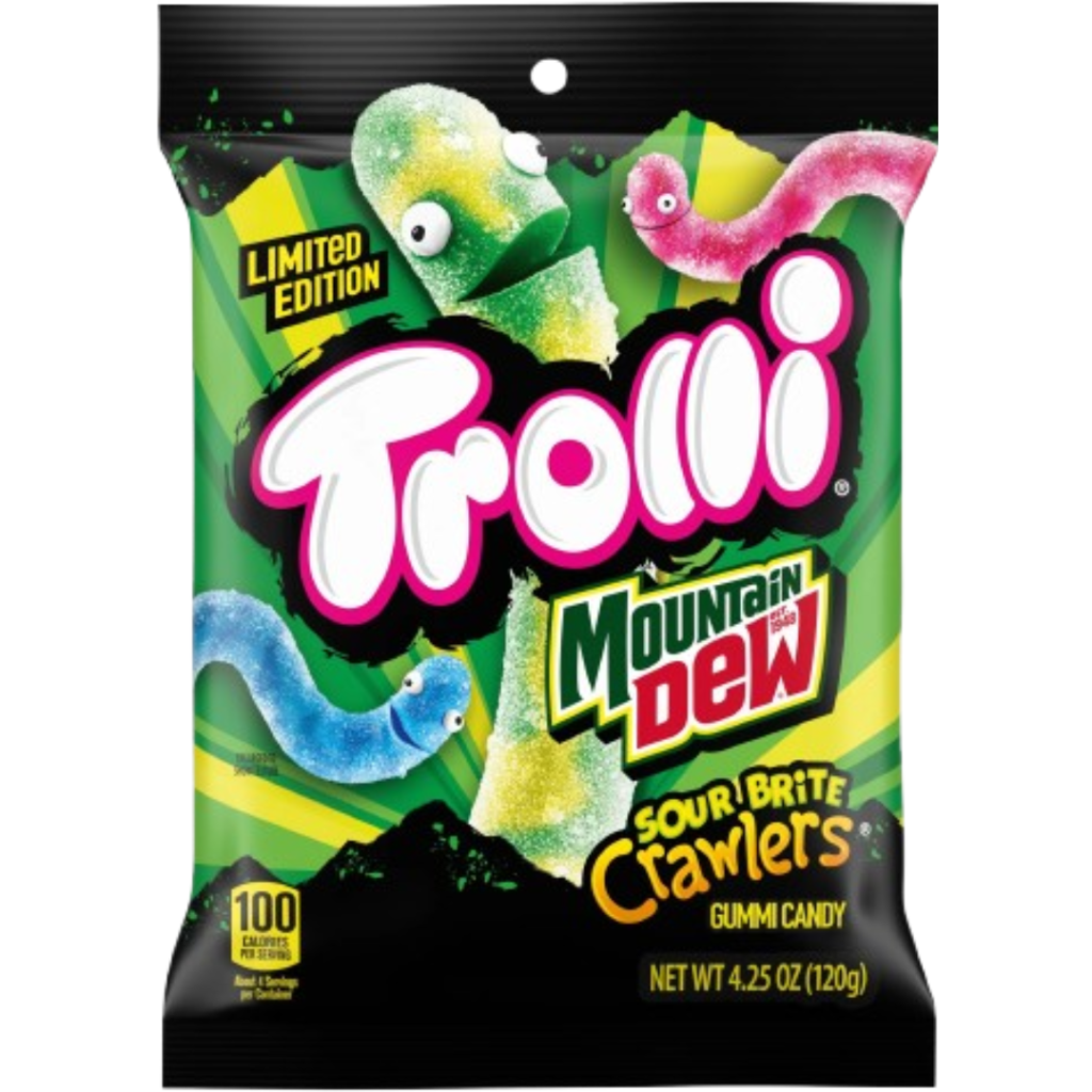Trolli Sour Mountain Dew 120g Peg Bag