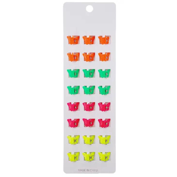 Hair Clip Mini Butterfly Neon