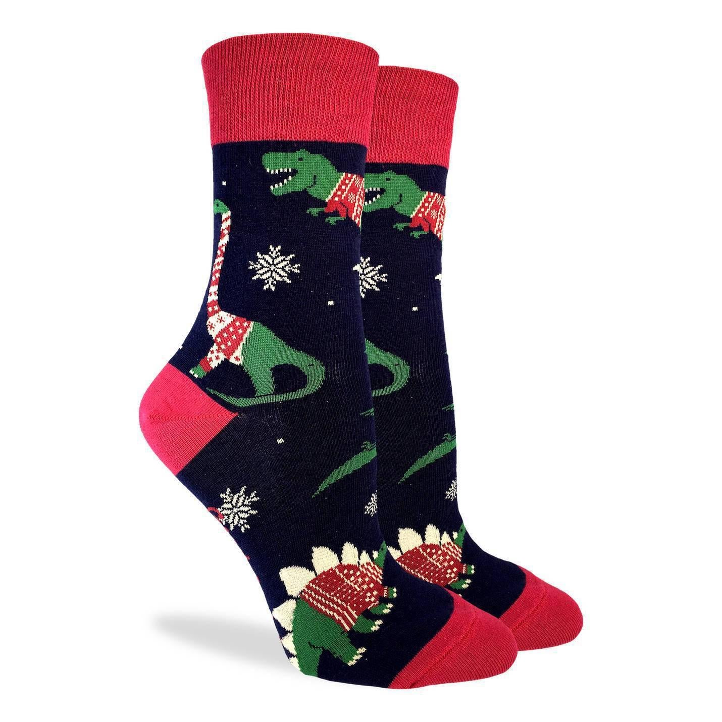 Good Luck Socks Crew 5-9 Christmas Dinos