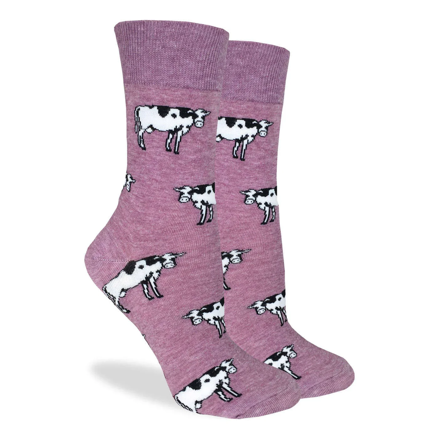 Good Luck Socks Crew 5-9 Cows Pink