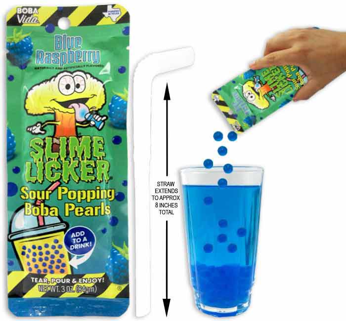Toxic Waste Slime Licker Sour Boba Blue Raspberry