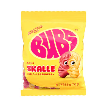 Bubs Sour Skalle Lemon Raspberry bag 156g