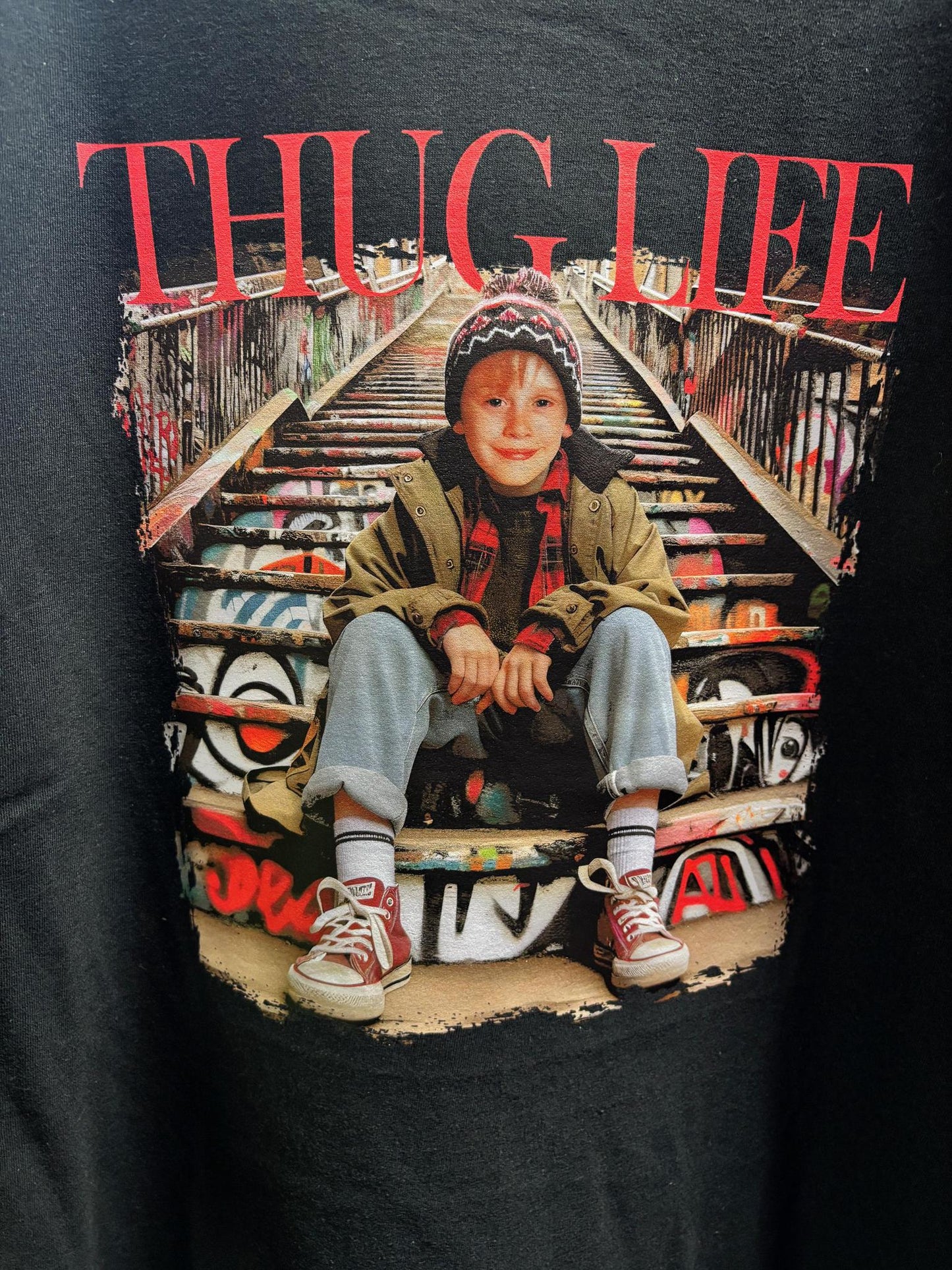 Thug Life Kevin Tshirt Black
