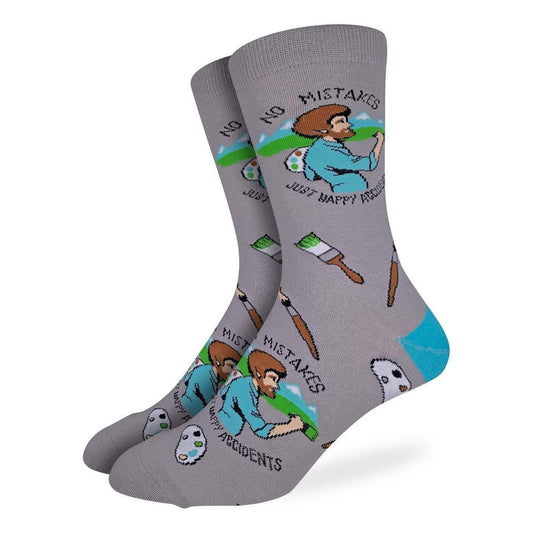 GLS Crew 7-12 Socks Bob Ross Happy Accident