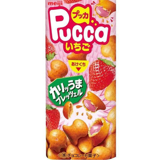 Meiji Pucca Strawberry Filled Pretzel 39g