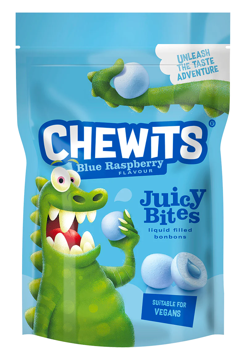 Chewits Blue Raspberry Juicy Bites Vegan Friendly UK