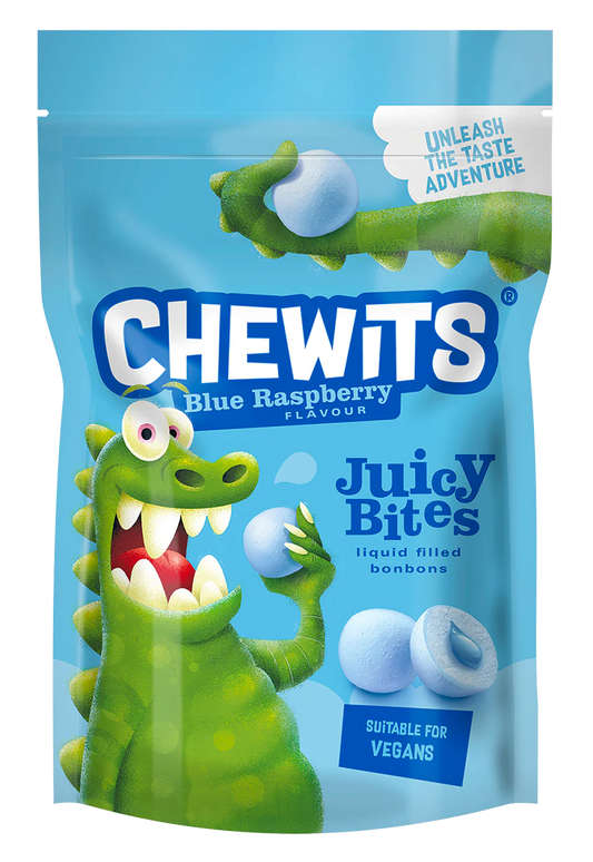 Chewits Blue Raspberry Juicy Bites Vegan Friendly UK