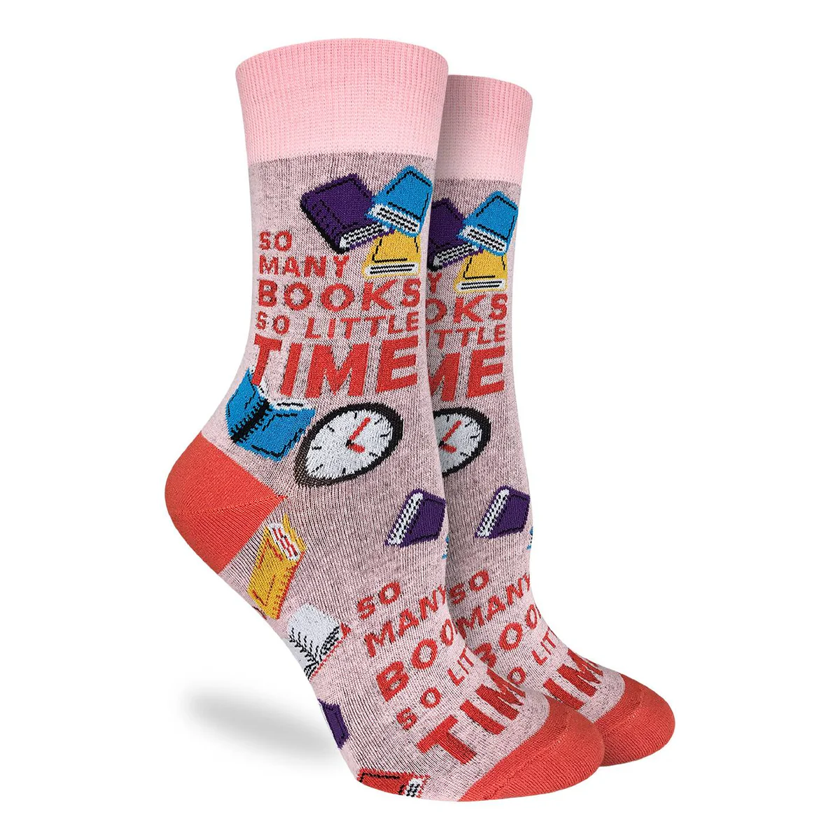 Good Luck Socks Crew 5-9 So Many Books So Little Time