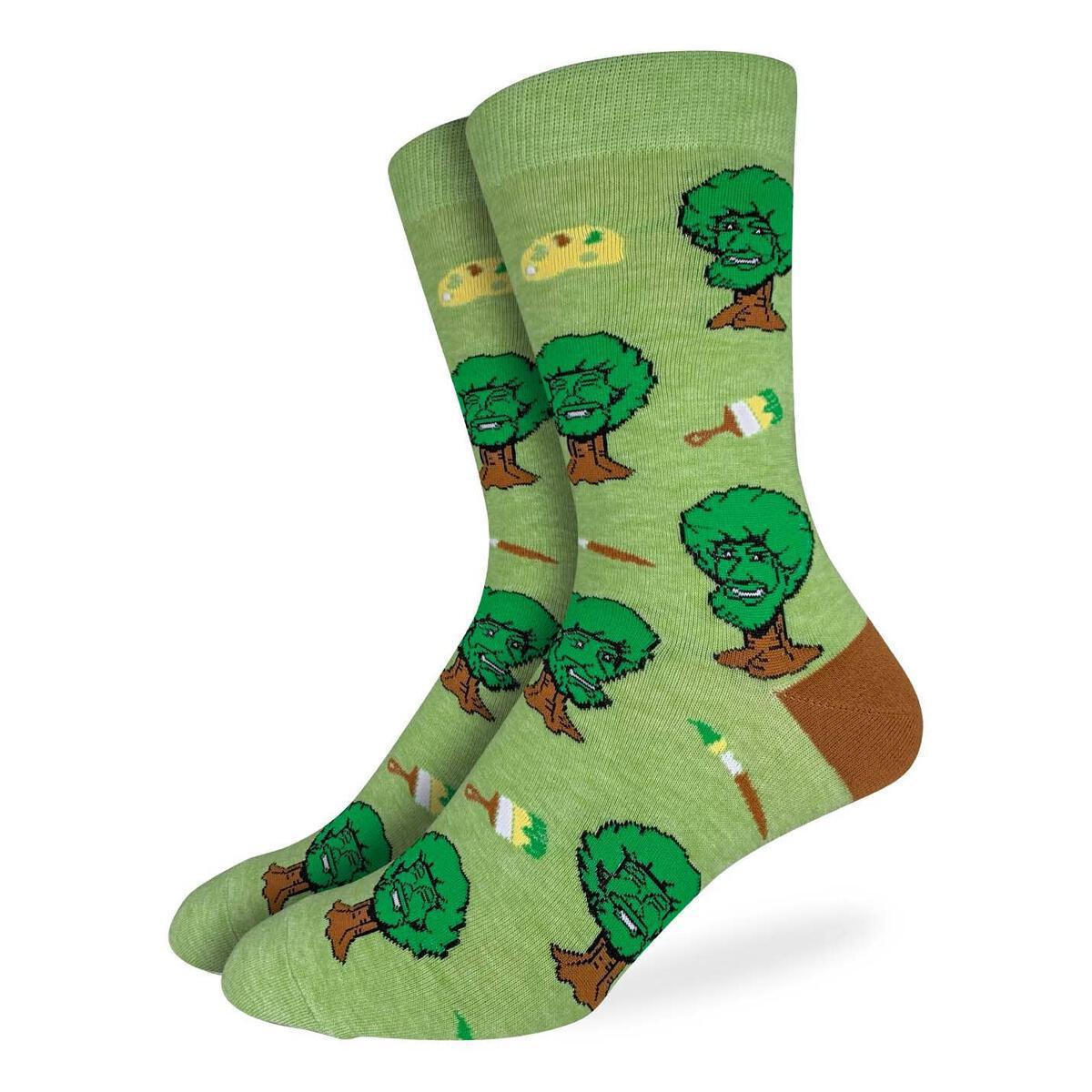 GLS Crew 7-12 Socks Bob Ross Happy Trees