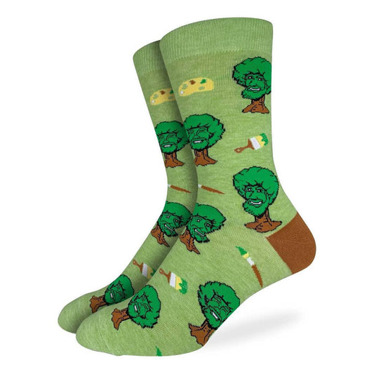 GLS Crew 7-12 Socks Bob Ross Happy Trees