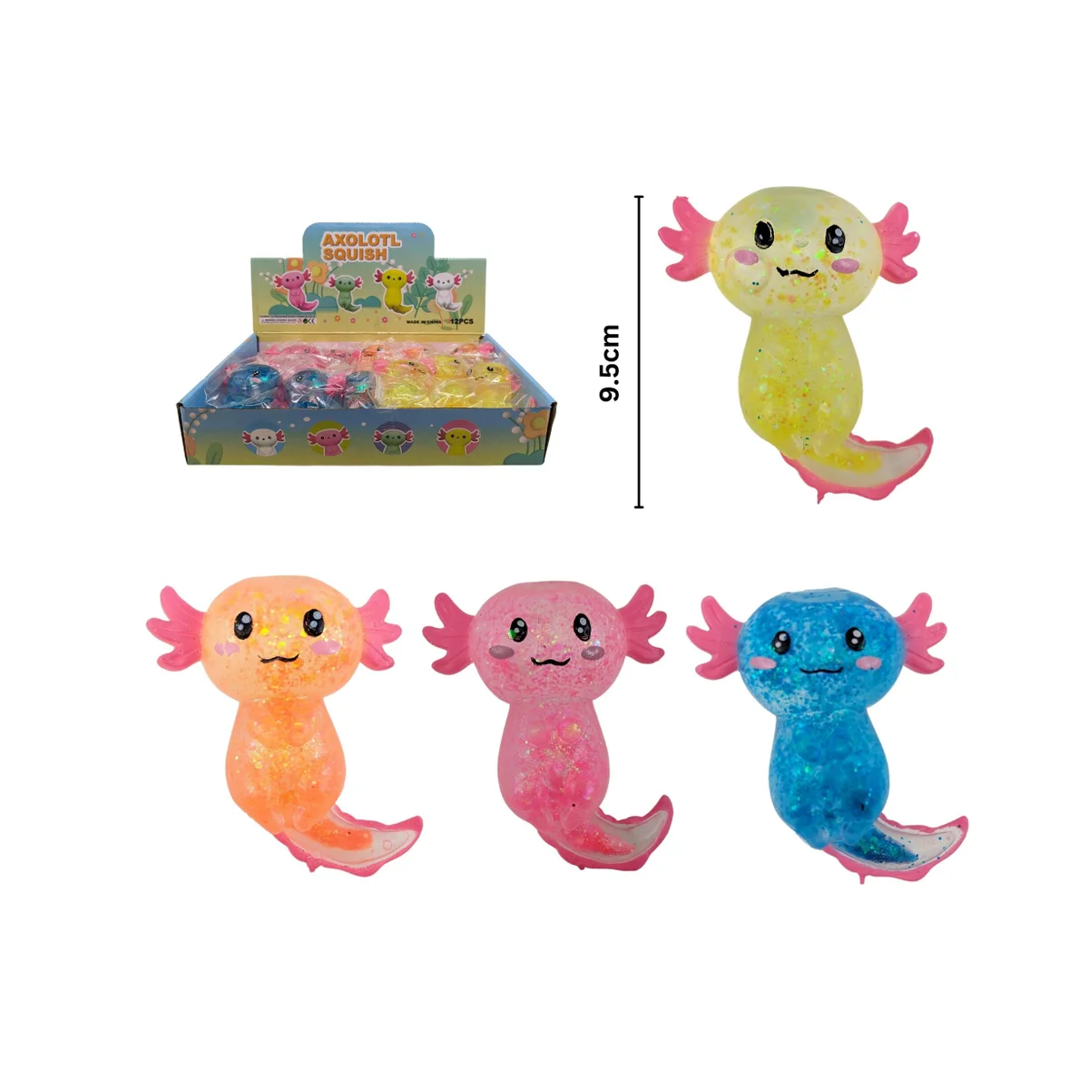 Squish Sugar Axolotl Glitter