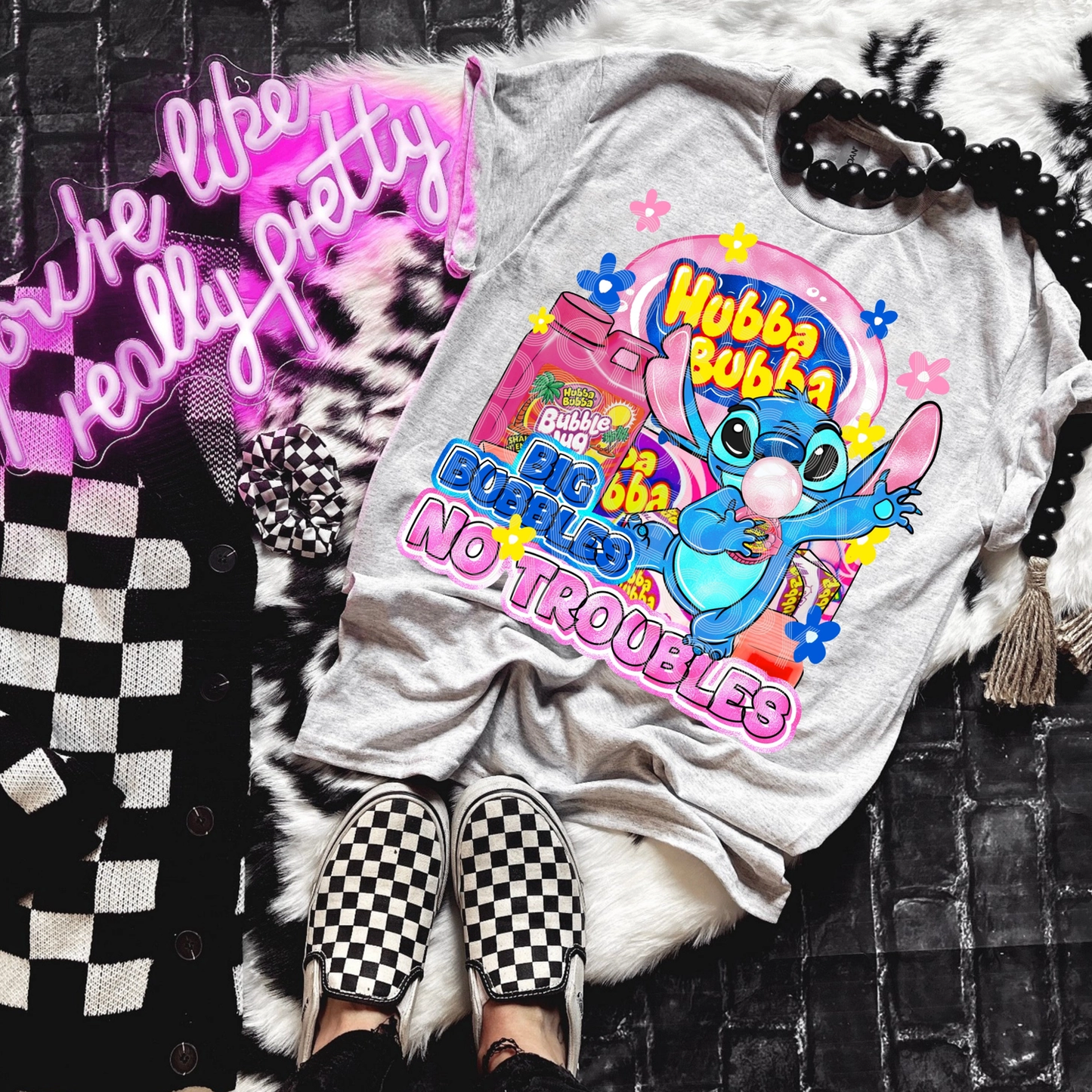 Hubba Bubba Stitch Mashup Tshirt White
