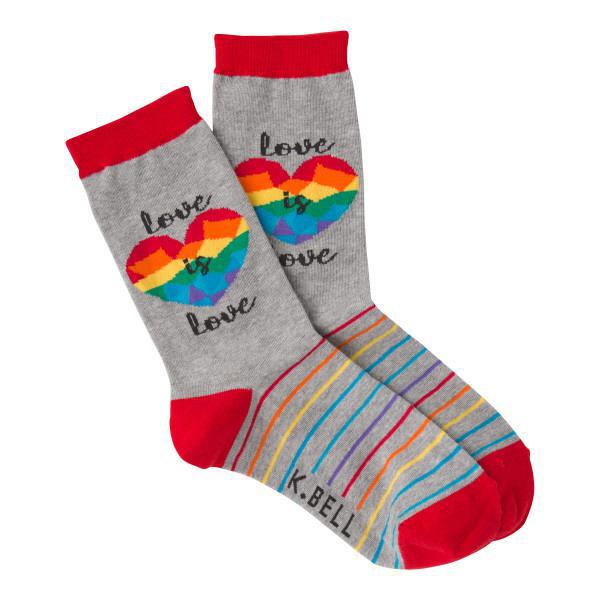 K Bell Women's Socks 9-11 Love Is Love