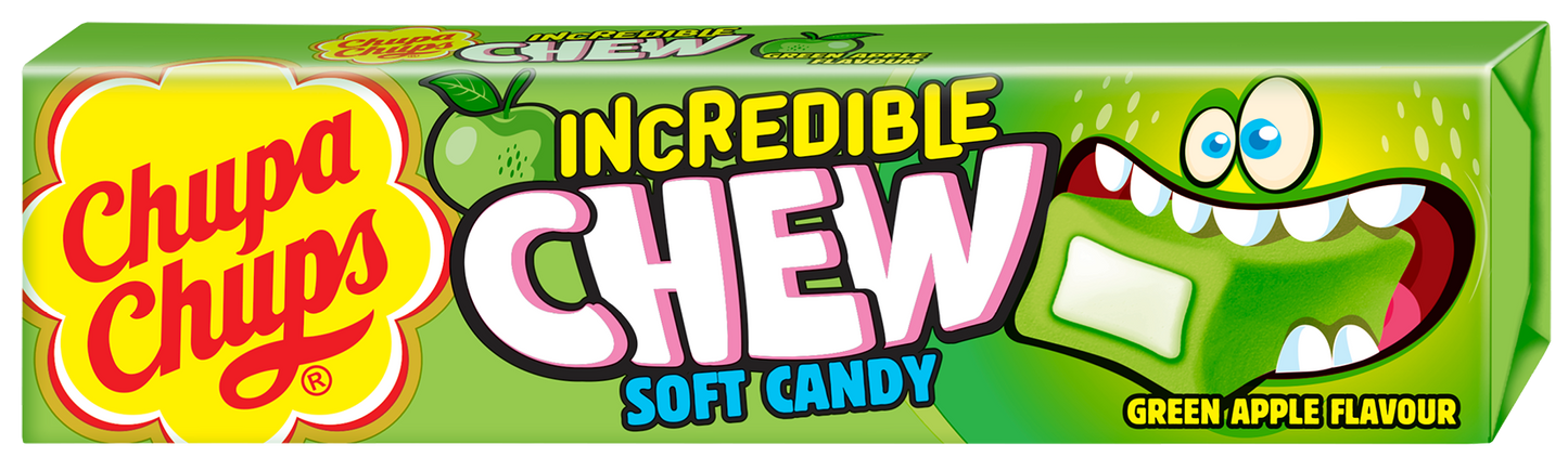 CHUPA CHUPS INCREDIBLE CHEW UK GREEN APPLE