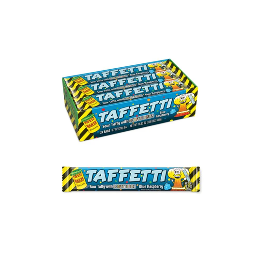 Toxic Waste Taffetti Blue Raspberry Sour Chew Bar