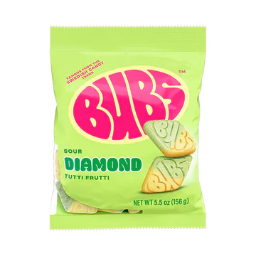 Bubs Sour Diamond Tutti Frutti bag 156g – Sticky's Garrison Ice Cream ...