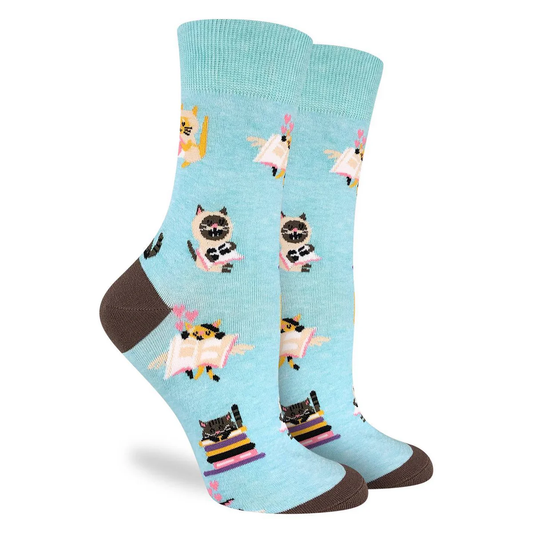 GLS Crew 5-9 Socks Reading Cats