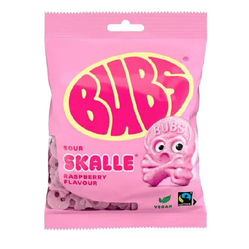 Bubs Raspberry Skulls Peg Bag 90g