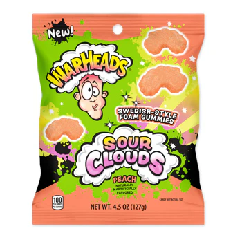 Warheads Sour Clouds Peach Peg Bag