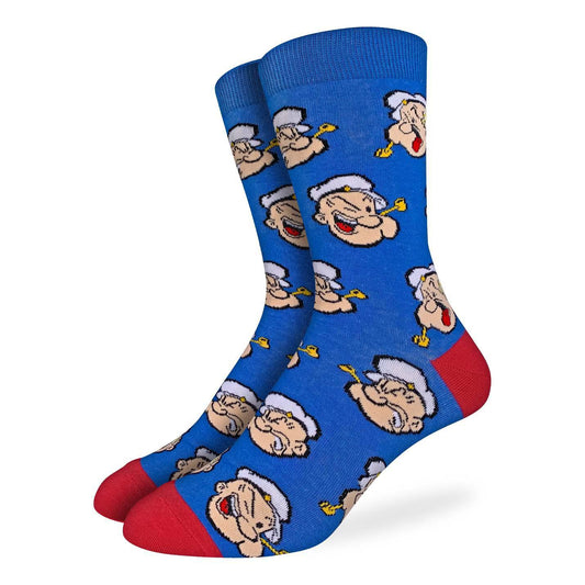 Good Luck Socks Crew 7-12 Popeye Faces