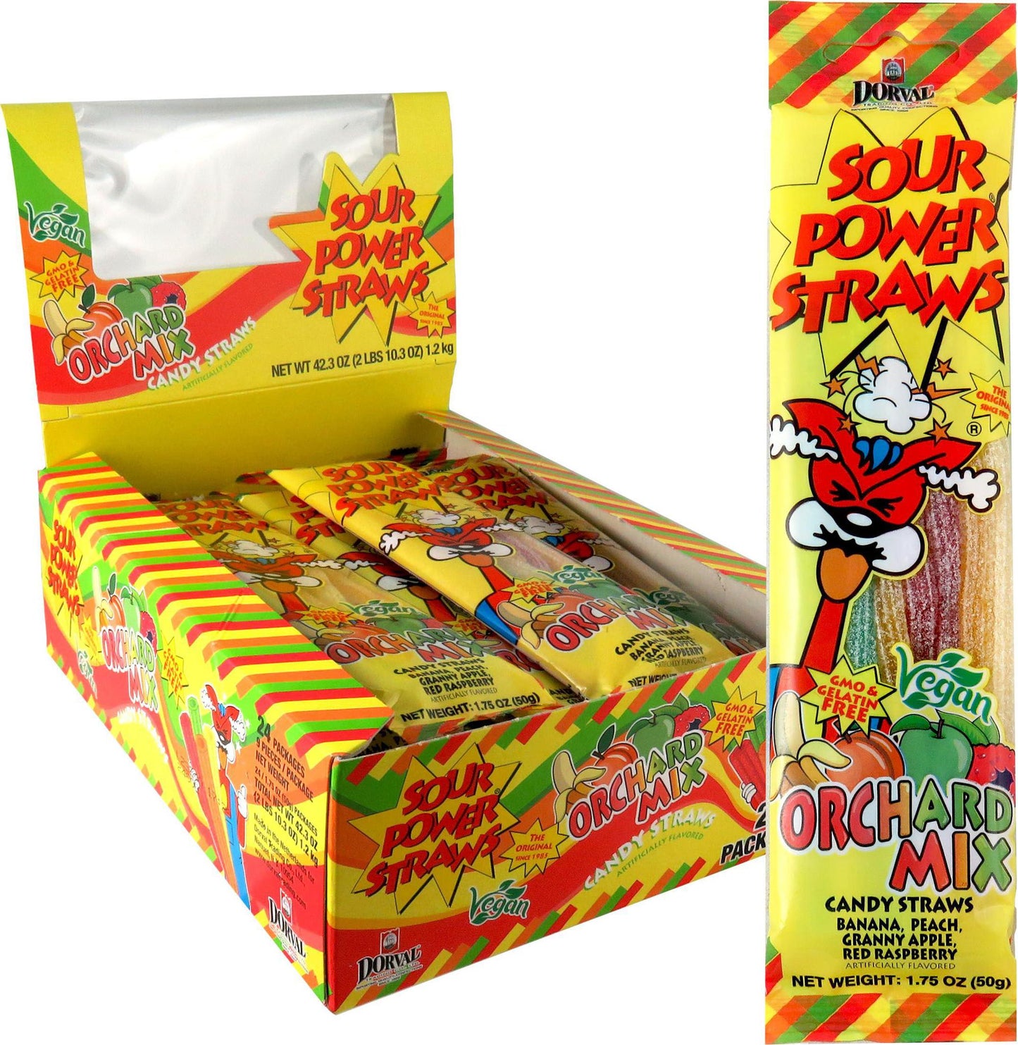 Sour Power Straws Orchard Mix 50g