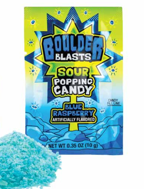 Boulder Blast Sour Popping Candy Blue Raspberry
