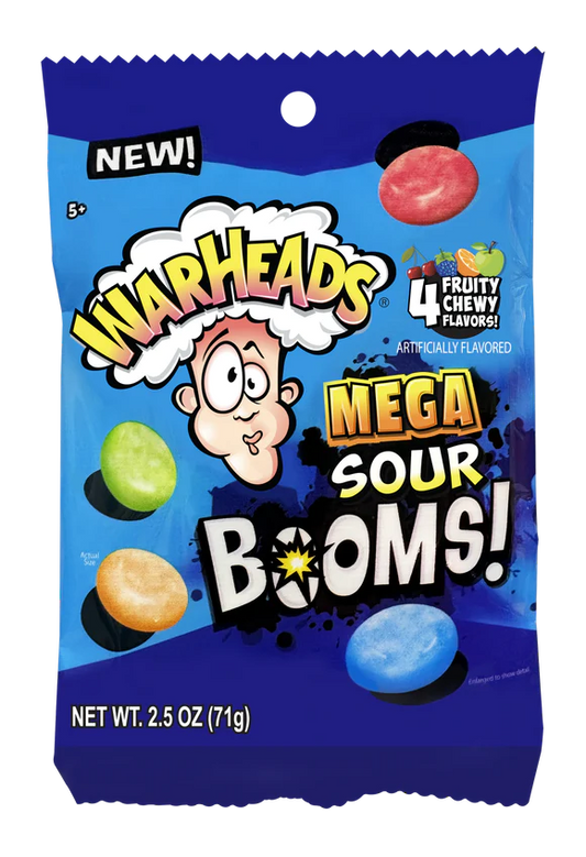 WARHEADS SOUR BOOMS PEG BAG