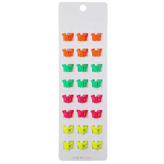 Hair Clip Mini Butterfly Neon