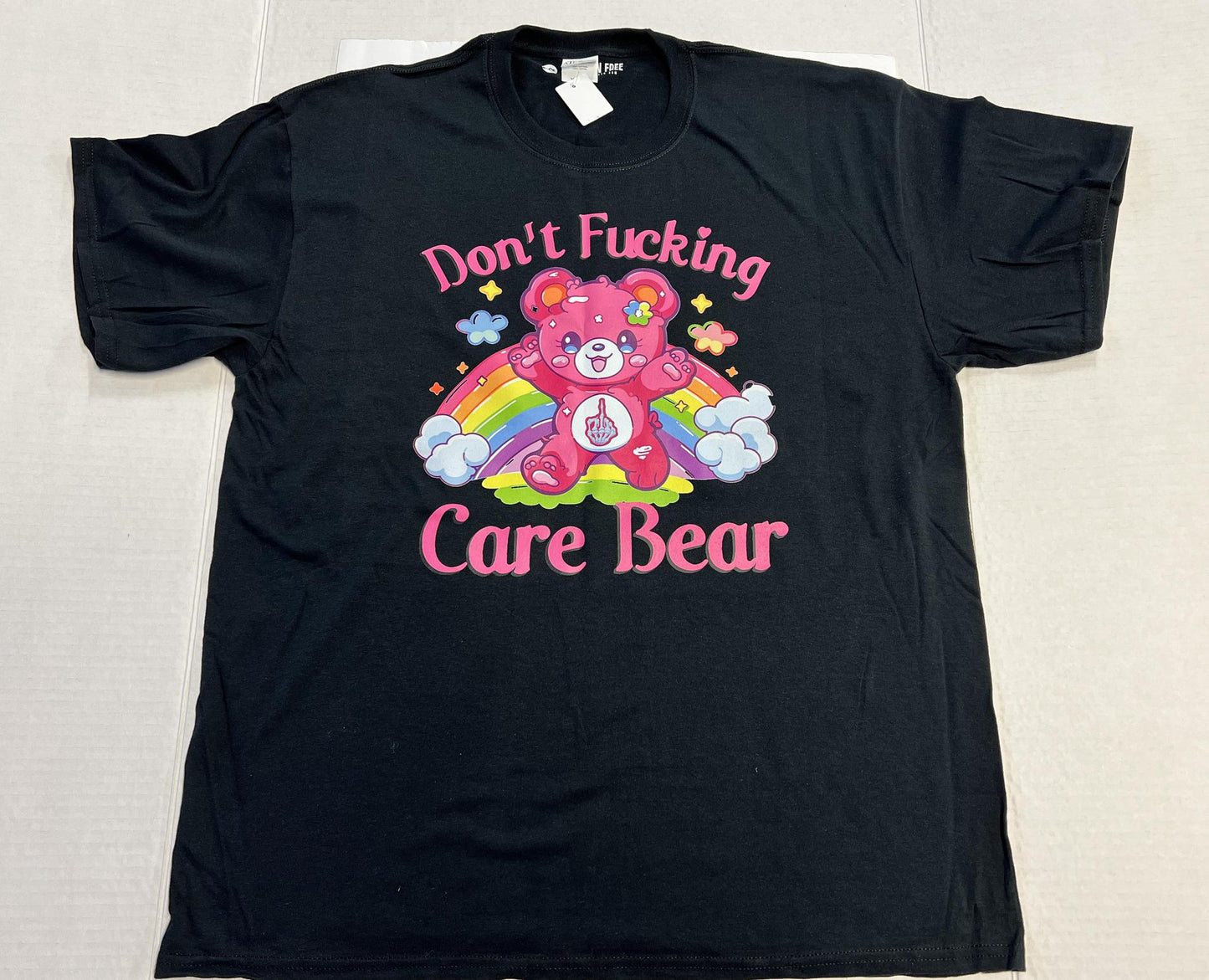 Don't Fing Care Bear Tshirt Black