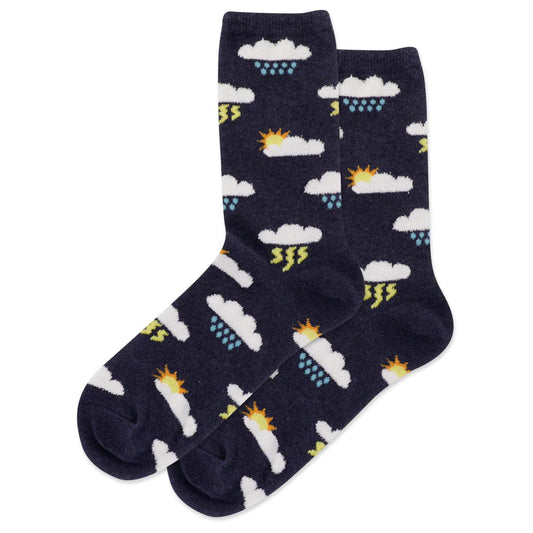 Hot Sox Socks 5-9 Crew Cloudy Weather