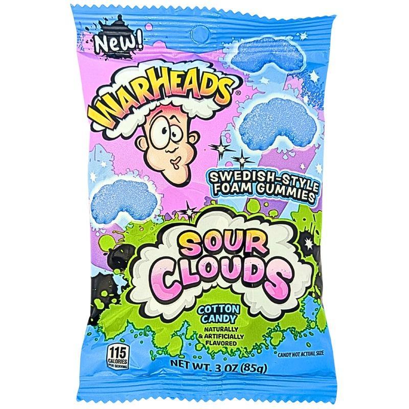 Warheads Sour Clouds Cotton Candy 127g Peg Bag