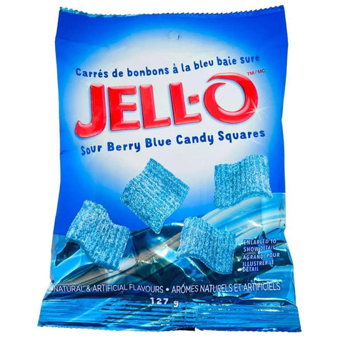 Jell-O Candy Squares Sour Berry Blue Peg Bag