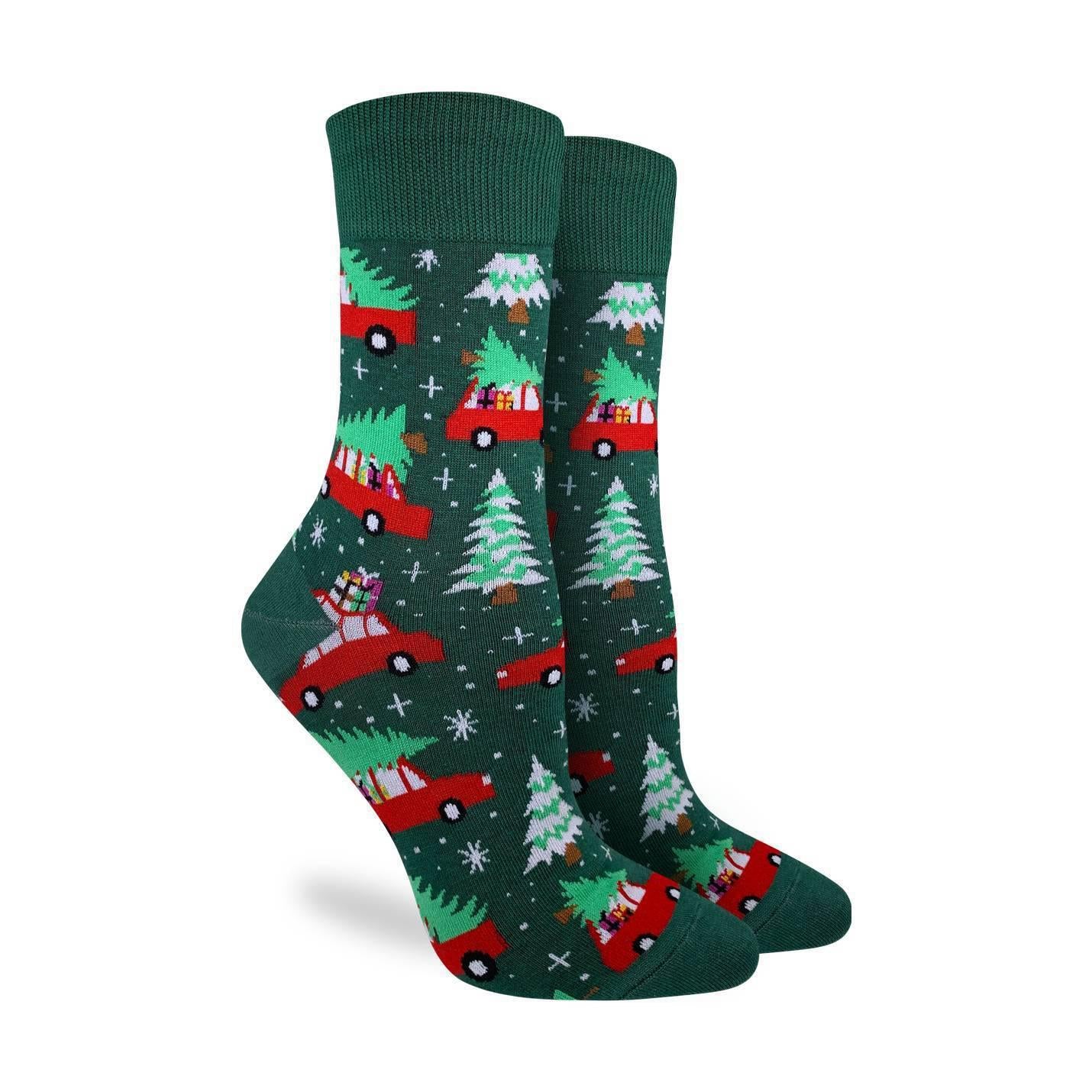 Good Luck Socks Crew 5-9 Christmas Trees