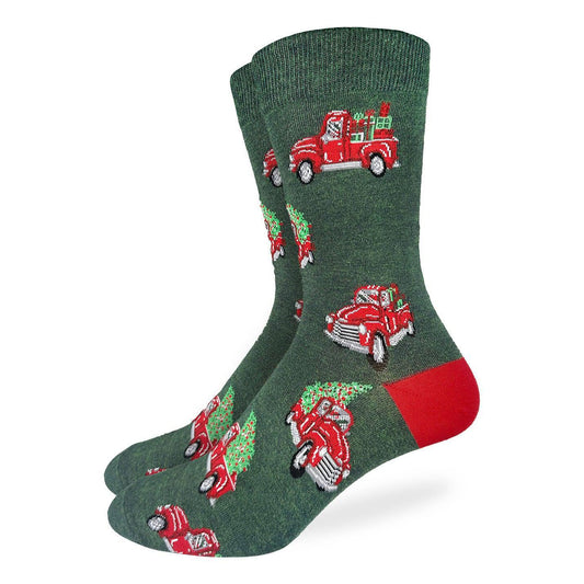 Good Luck Socks Crew 7-12 Christmas Trucks
