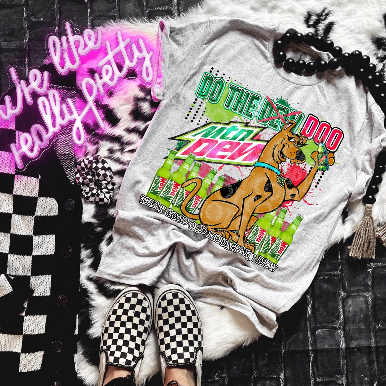 Scooby Mountain Dew Colab Tshirt Black