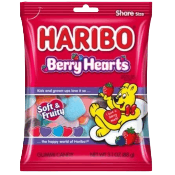 Haribo Berry Hearts Peg Bag