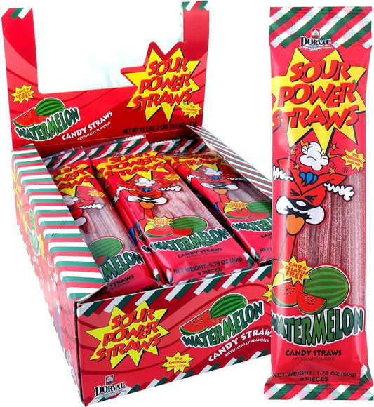 Sour Power Straws Watermelon 50g