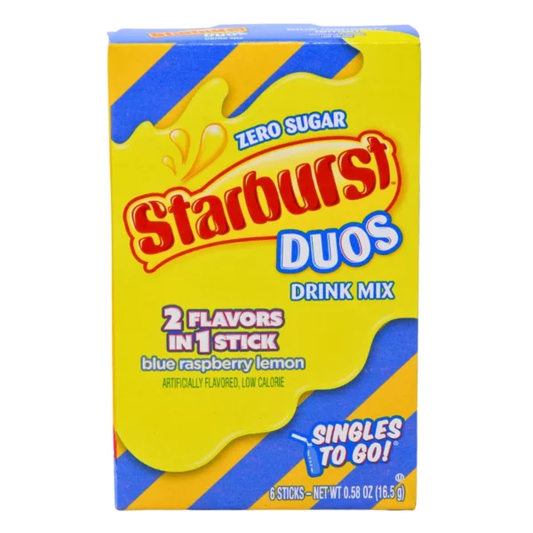 Starburst Duos Blue Raspberry Lemon Singles To Go Drink Mix