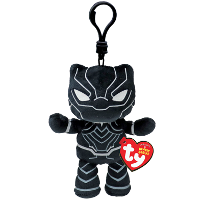 TY Floppy Clip Black Panther