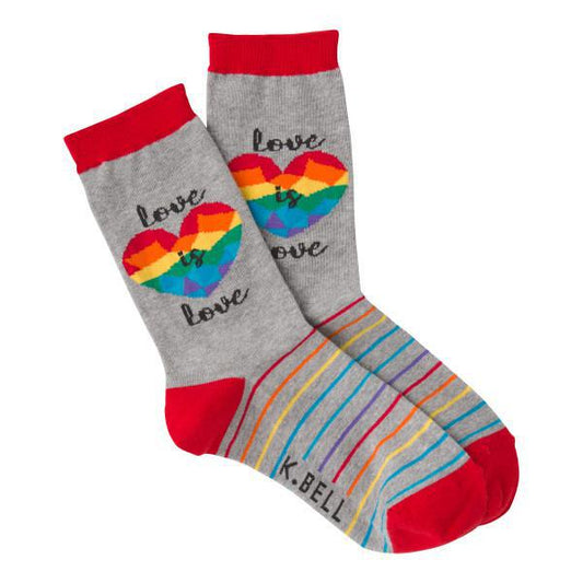 K Bell Women's Socks 9-11 Love Is Love