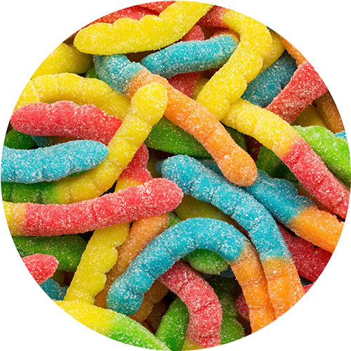 Sour Neon Worms Large 4" 200g