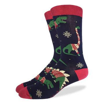 Christmas Sweater Dinosaurs 13-17 Good Luck Socks