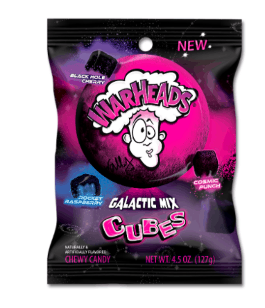 Warheads Galactic Mix Cubes Peg Bag