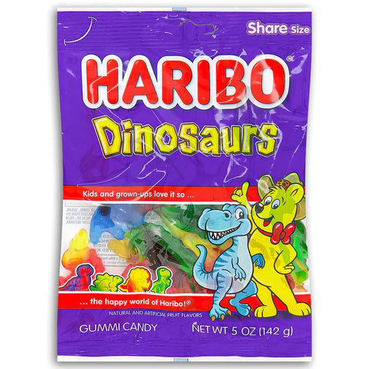 HARIBO GUMMY DINOSAURS PEG BAG